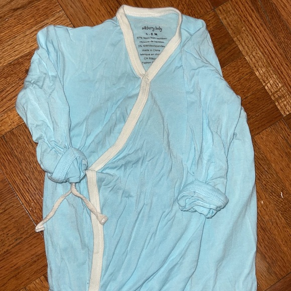 Silk Berry baby kimono style Sleepsack Daygown blue and white elephant Appliqué - Picture 4 of 4